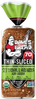 THIN-SLICED ORGANIC BREAD 21 WHOLE GRAIN AND SEEDS
