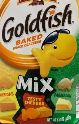 Goldfish Crackers Mix, Cheddar, Zesty Cheddar, Parmesan