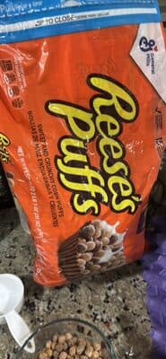 Reese's Puffs Peanut Butter and Chocolate Whole Grain Breakfast Cereal Bag