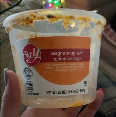 LASAGNA SOUP WITH TURKEY SAUSAGE, TURKEY SAUSAGE