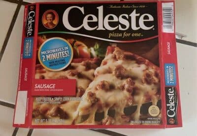 Celeste Sausage Pizza for One, Individual Microwavable Frozen Pizza, 5.36 oz.