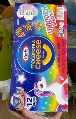 UNICORN SHAPES MACARONI & CHEESE DINNER, MACARONI & CHEESE