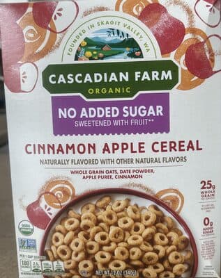 Cascadian Farm Organic No Added Sugar Cinnamon Apple Breakfast Cereal