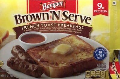 Banquet Brown 'N Serve French Toast Breakfast, Frozen Breakfast, 5.07 oz.