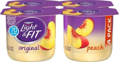 Dannon peach yogurt