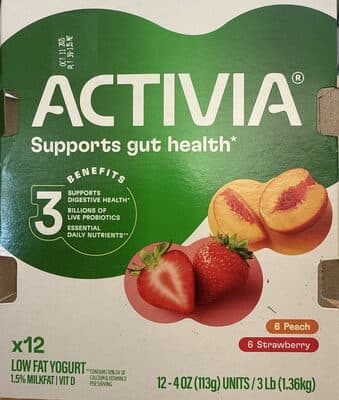 Low Fat Probiotic Peach & Strawberry Yogurt