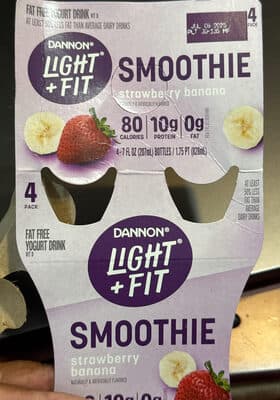 Dannon, light & fit, nonfat yogurt drink, strawberry banana