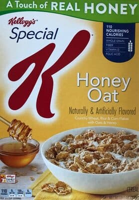 Honey oat crunchy wheat, rice & corn flakes with oats & honey cereal, honey oat