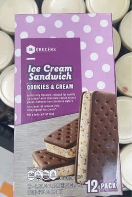 COOKIES & CREAM ICE CREAM SANDWICH, COOKIES & CREAM