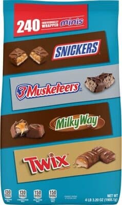 Snickers twix musketeers milky way minis size