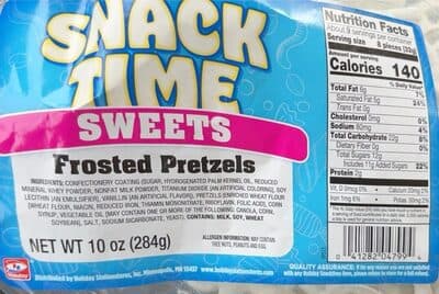 FROSTED SWEETS SNACK TIME PRETZELS, FROSTED SWEETS