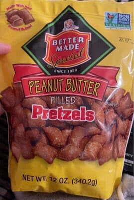 PEANUT BUTTER FILLED PRETZELS, PEANUT BUTTER