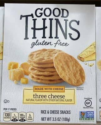 THREE CHEESE FLAVOR RICE & CHEESE SNACKS, THREE CHEESE