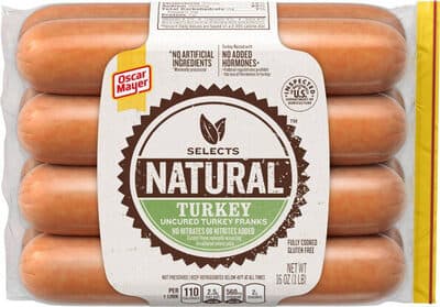 Natural Turkey Uncured Turkey Franks