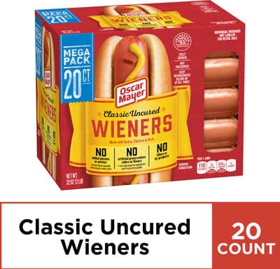 Classic uncured hot dogs