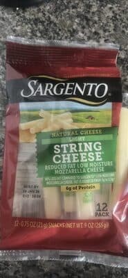 Natural Cheese Light String Cheese Reduced Fat Low Moisture Mozzarella Cheese
