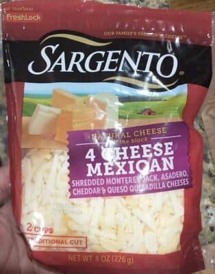 4 Cheese Mexican Shredded Monterey Jack, Asadero, Cheddar & Queso Quesadilla Cheese