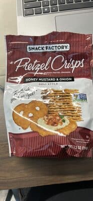 Snack Factory Pretzel Crisps, Honey Mustard and Onion, 7.2 Oz