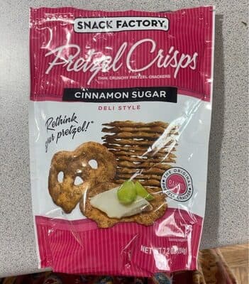 Snack Factory Pretzel Crisps, Cinnamon Sugar, 7.2 Oz