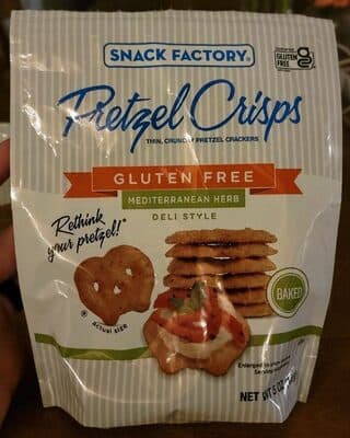 Snack Factory Gluten Free Mediterranean Herb Pretzels, 5 Oz Bag