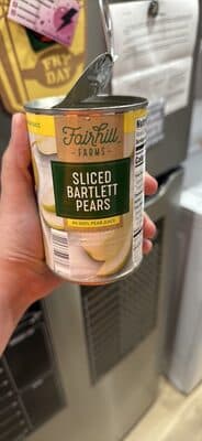 SLICED BARTLETT PEARS IN PEAR JUICE, PEAR JUICE