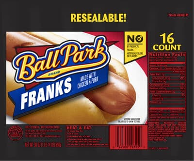 Franks made with chicken and pork