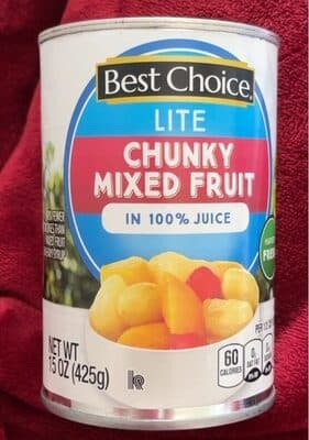 CHUNKY MIXED FRUIT IN 100% JUICE, 100% JUICE