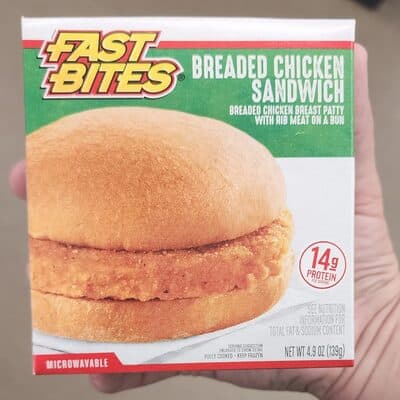 BREADED CHICKEN SANDWICH, BREADED CHICKEN PATTY ON A BUN