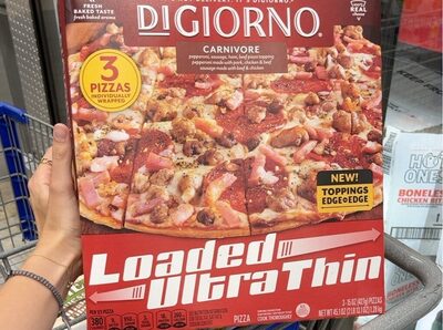 DIGORNO Frozen Pizza Ultra Thin Crust Carnivore 3x15oz Box