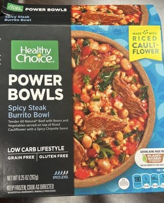 Power bowls, spicy steak burrito bowl