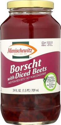 Borscht with diced beets