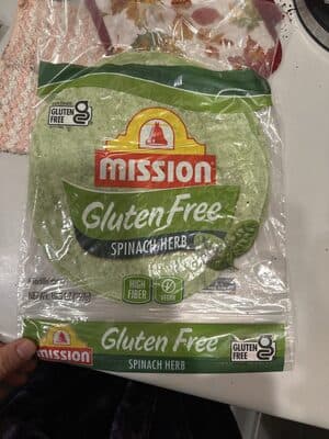 Gluten Free Spinach Herb Tortilla