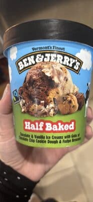Half Baked Chocolate & Vanilla Ice Creams with Gobs of Chocolate Chip Cookie Dough & Fudge Brownie
