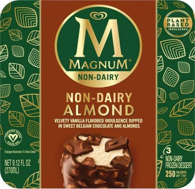 Non-dairy frozen dessert almond bar