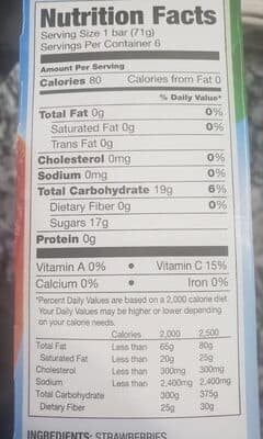 STRAWBERRY FRUIT BARS, STRAWBERRY