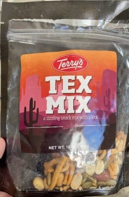 TEX MIX A SIZZLING SNACK MIX WITH A KICK TRAIL MIX, TEX MIX
