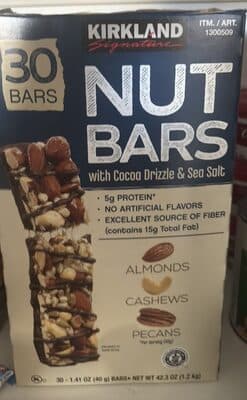 Nut Bars with Cocoa Drizzle & Sea Salt