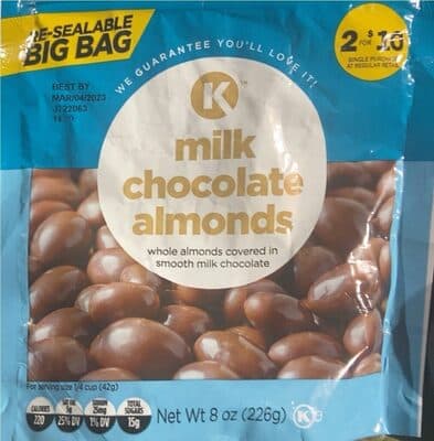 MILK CHOCOLATE ALMONDS, MILK CHOCOLATE