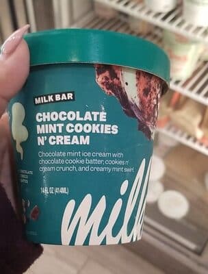 CHOCOLATE MINT COOKIES & CREAM ICE CREAM, CHOCOLATE; MINT; CREAM