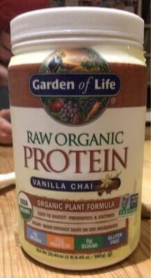 RAW ORGANIC FORMULA PROTEIN 22 G, BCAAS, SUGAR 0 G POWDER, VANILLA CHAI, VANILLA CHAI
