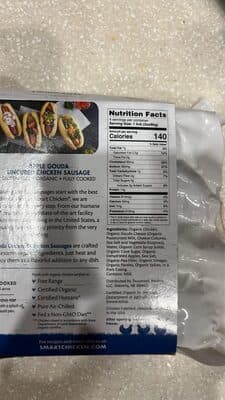 APPLE GOUDA ORGANIC UNCURED CHICKEN SAUSAGE, APPLE GOUDA