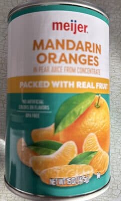 MANDARIN ORANGES IN FRUIT JUICE, MANDARIN IN FRUIT JUICE