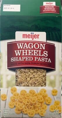 ENRICHED MACARONI PRODUCT, WAGON WHEELS SHAPED PASTA