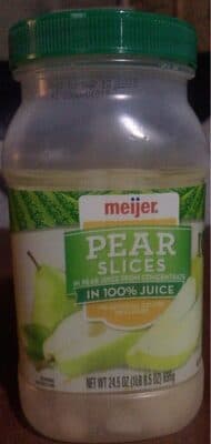 PEAR SLICES IN PEAR JUICE, PEAR JUICE