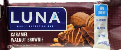 LUNA, WHOLE NUTRITION BAR FOR WOMEN, CARAMEL NUT BROWNIE, CARAMEL NUT BROWNIE