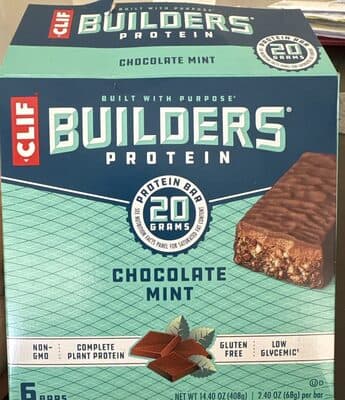 Clif builder's protein chocolate mint protein bars