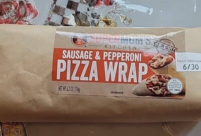 SAUSAGE & PEPPERONI PIZZA WRAP, SAUSAGE & PEPPERONI