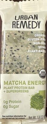 MATCHA SUPER GREENS ENERGY BAR, MATCHA