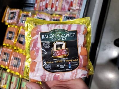 BACON WRAPPED FRANKS, BACON