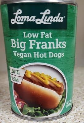 LOW FAT BIG FRANKS VEGAN HOT DOGS, BIG FRANKS
